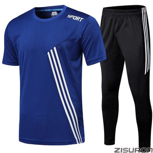 New Men Running Shirts sport pants tracksuit Sports Pants Soccr fitness Jogging sport suit men