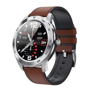 For Men Smart Watch Waterproof Full Press Screen Sport Smartwatch Fitness Bracelet Dark Brown