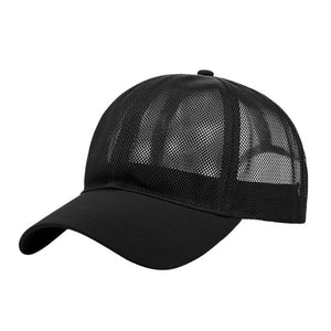 Sport Cap Men Full Mesh Caps Male Black Polytail Cap Snapback sun Hats Men Fitted Trulker Cap