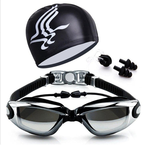 Hot Swiuming Water Sports Swimming Anti-ffog Swimming Glasses With Earplug cap Swim Hat