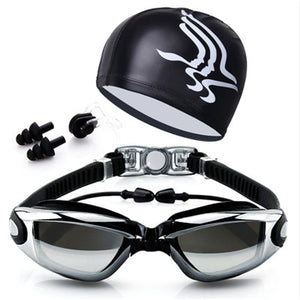 Hot Swiuming Water Sports Swimming Anti-ffog Swimming Glasses With Earplug cap Swim Hat