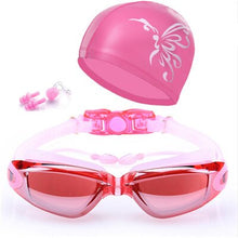 Load image into Gallery viewer, Hot Swiuming Water Sports Swimming Anti-ffog Swimming Glasses With Earplug cap Swim Hat