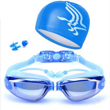 Load image into Gallery viewer, Hot Swiuming Water Sports Swimming Anti-ffog Swimming Glasses With Earplug cap Swim Hat